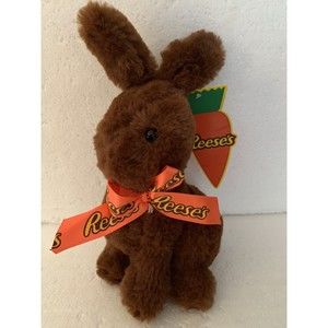 Reester Bunny Plush 12” Brown Toy Stuffed Animal Easter Reeses Bunny Bow New TAG